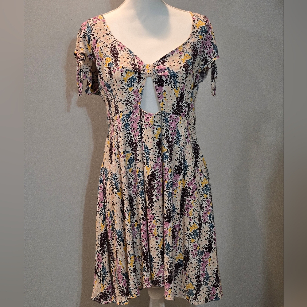 Free People "Miss Right" Cream Floral Flare Dress